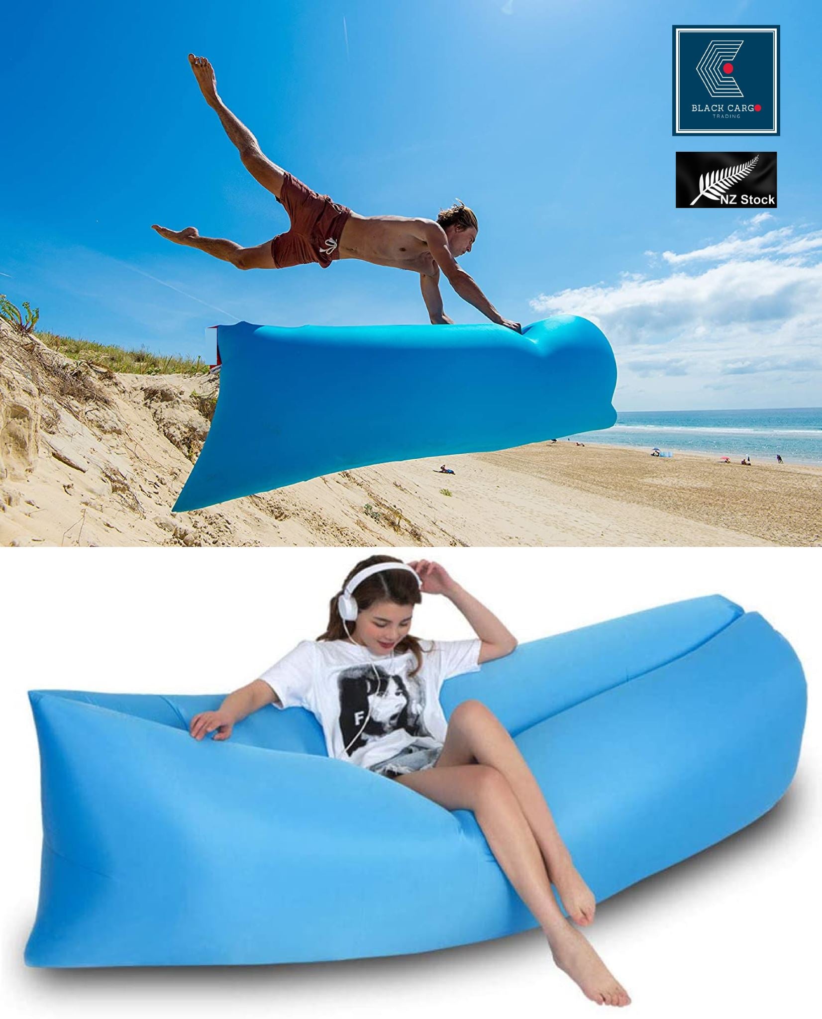 Inflatable Lounger Air Bag Chair Inflatable Sofa Fun Camp Air