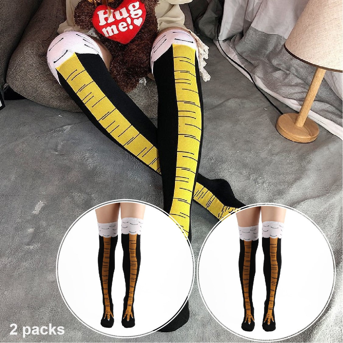 2Pack Fancy Party Dress Crazy Fun Costume Dress 3D Novelty Chicken Feet  Socks – Referdeal