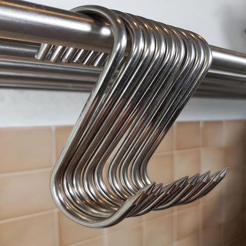 6Pcs Heavy Duty Meat Hooks Butchers Hooks Sharp S Hooks Stainless Steel 18cm 6Pcs Heavy Duty Meat Hooks Butchers Hooks Sharp S Hooks Stainless Steel 18cm