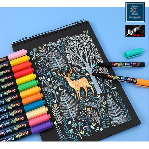 Acrylic Markers Paint Pens 12 Colors - Referdeal Acrylic Markers Paint Pens 12 Colors - Referdeal