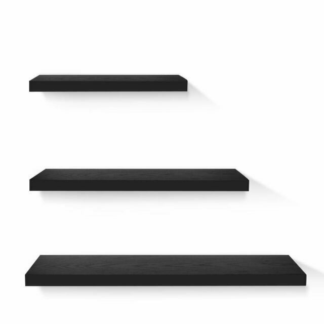Set of 3Pcs Wood Hanging Shelves Floating Shelves Hanging Shelves - Black Set of 3Pcs Wood Hanging Shelves Floating Shelves Hanging Shelves - Black