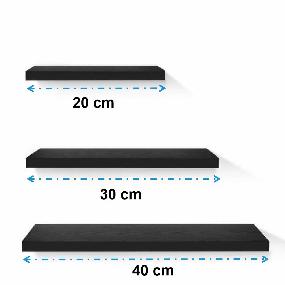 Set of 3Pcs Wood Hanging Shelves Floating Shelves Hanging Shelves - Black Set of 3Pcs Wood Hanging Shelves Floating Shelves Hanging Shelves - Black