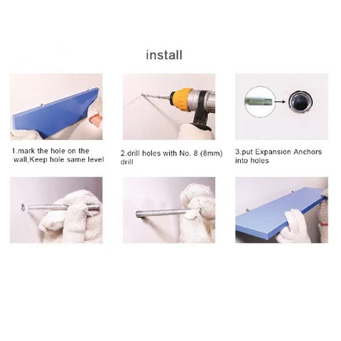 Set of 3Pcs Wood Hanging Shelves Floating Shelves Hanging Shelves - Black Set of 3Pcs Wood Hanging Shelves Floating Shelves Hanging Shelves - Black