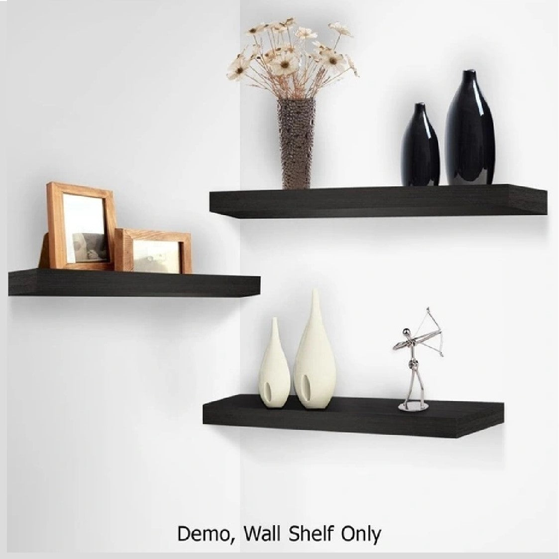 Set of 3Pcs Wood Hanging Shelves Floating Shelves Hanging Shelves - Black Set of 3Pcs Wood Hanging Shelves Floating Shelves Hanging Shelves - Black