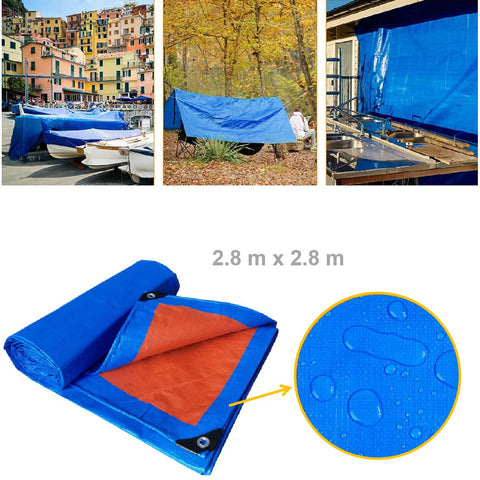 Heavy Duty Tarpaulin Covers Tarp Waterproof 2.8m x 2.8m Heavy Duty Tarpaulin Covers Tarp Waterproof 2.8m x 2.8m