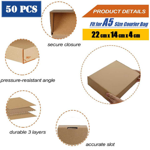 50pc Cardboard Packing Box Shipping Box Courier Box  22 x 14 x 4cm