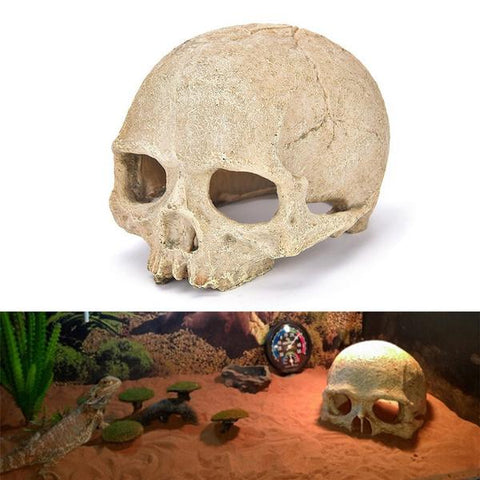 Large Head Skeleton Skull Aquarium Decorations Rock Fish Tank Accessories