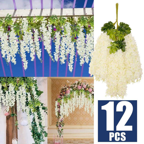 Wedding Arch Curtain Hanging Artificial Wisteria Flower Garland Ivy Decoration