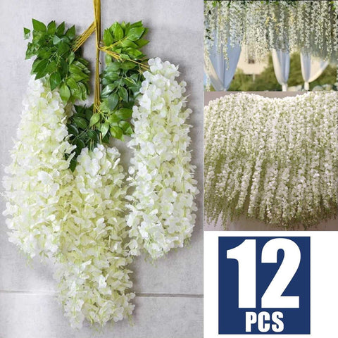Wedding Arch Curtain Hanging Artificial Wisteria Flower Garland Ivy Decoration