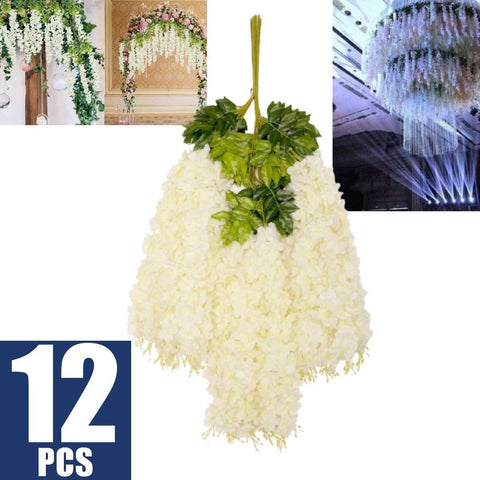 Wedding Arch Curtain Hanging Artificial Wisteria Flower Garland Ivy Decoration