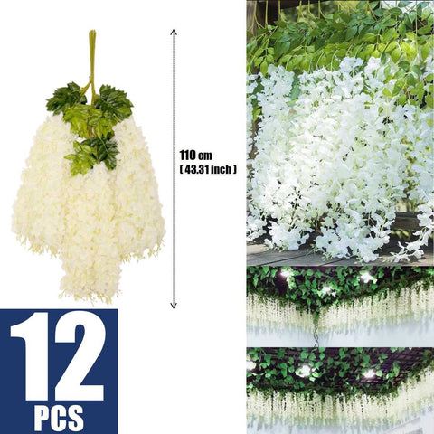 Wedding Arch Curtain Hanging Artificial Wisteria Flower Garland Ivy Decoration