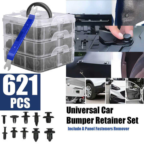 620 Pcs Universal Car Bumper Retainer Plastic Clips Set Panel Fasteners Remover