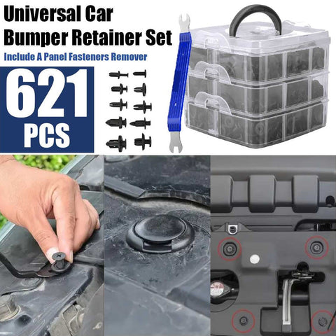 620 Pcs Universal Car Bumper Retainer Plastic Clips Set Panel Fasteners Remover