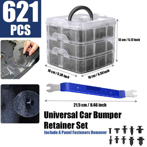 620 Pcs Universal Car Bumper Retainer Plastic Clips Set Panel Fasteners Remover