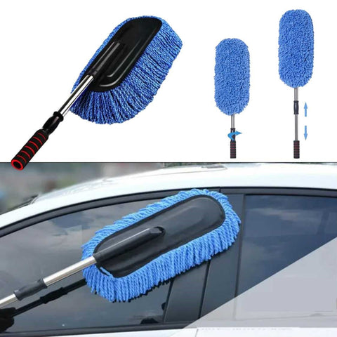 Extendable Microfiber Car Wax Duster Brush Scratch-Free Exterior Cleaning Brush