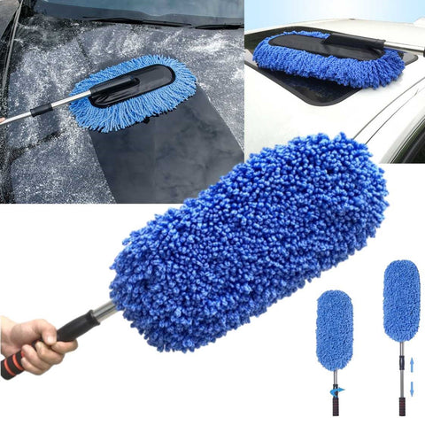 Extendable Microfiber Car Wax Duster Brush Scratch-Free Exterior Cleaning Brush