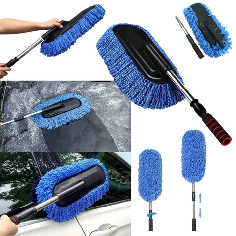 Extendable Microfiber Car Wax Duster Brush Scratch-Free Exterior Cleaning Brush