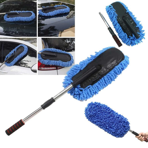 Extendable Microfiber Car Wax Duster Brush Scratch-Free Exterior Cleaning Brush