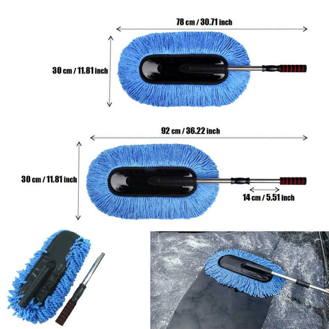 Extendable Microfiber Car Wax Duster Brush Scratch-Free Exterior Cleaning Brush