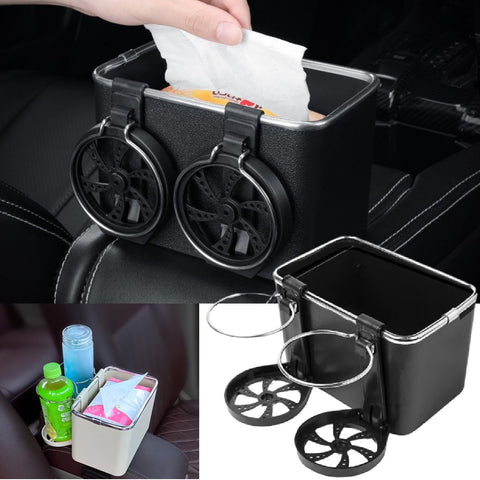 Multi-Functional Car Armrest Organizer With Cup Holders & Tissue Box