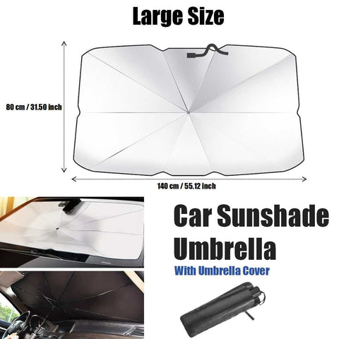 High-Quality Silvery Car Windshield Sunshade Heat Insulation UV Protect (Large)