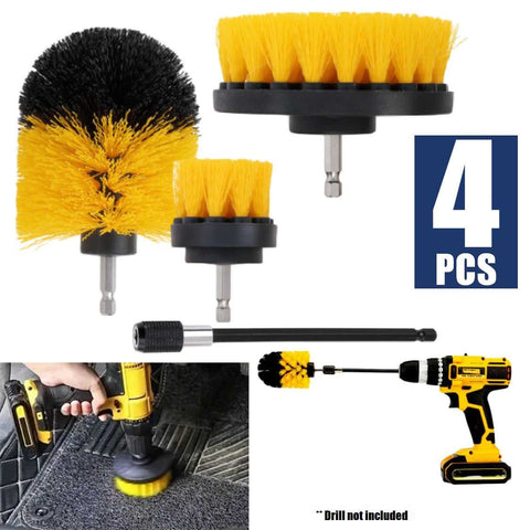 4Pcs Drill Brush Cleaning Set For Bathroom Kitchen Car Grooming