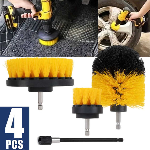 4Pcs Drill Brush Cleaning Set For Bathroom Kitchen Car Grooming