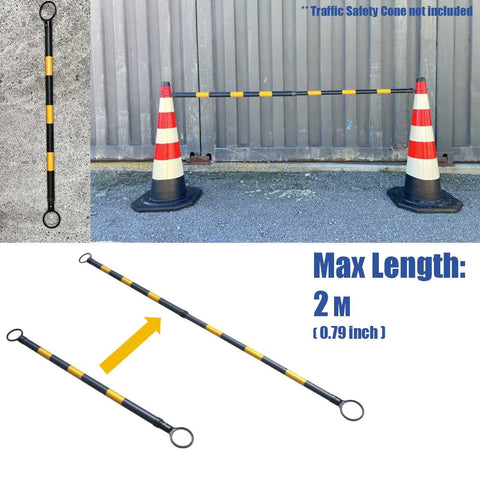 Traffic Cone Extension Bar 135 to 200cm with yellow Reflective Tape