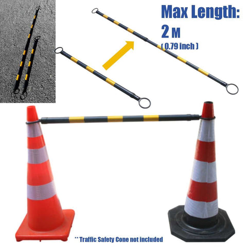 Traffic Cone Extension Bar 135 to 200cm with yellow Reflective Tape
