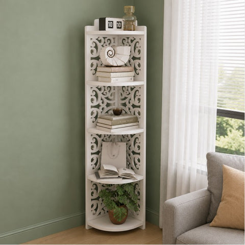 Freestanding Wood Bathroom Storage Cabinet with Doors and Shelves