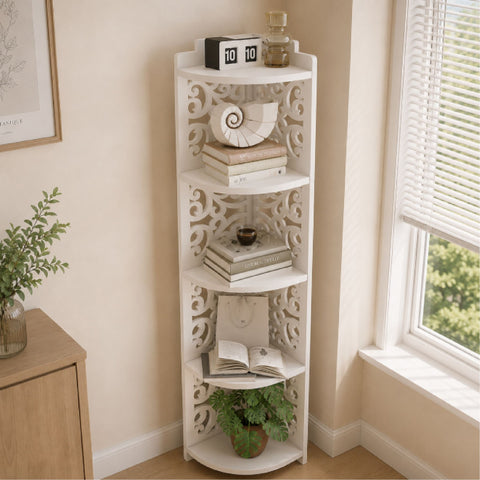 Freestanding Wood Bathroom Storage Cabinet with Doors and Shelves