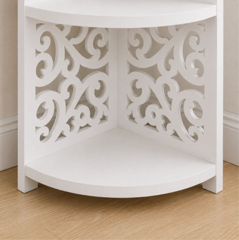 Freestanding Wood Bathroom Storage Cabinet with Doors and Shelves