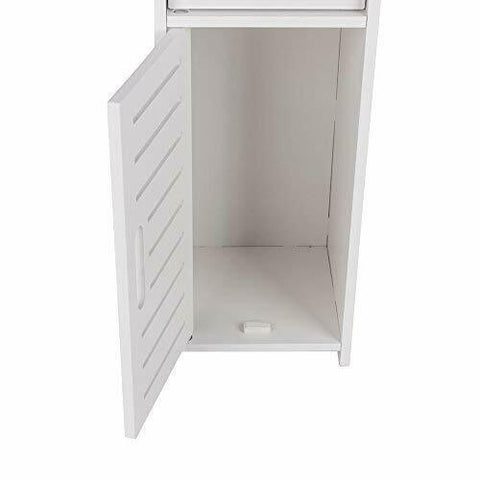 Freestanding Wood Bathroom Storage Cabinet with Doors and Shelves