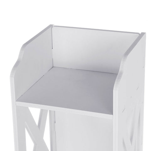Freestanding Wood Bathroom Storage Cabinet with Doors and Shelves