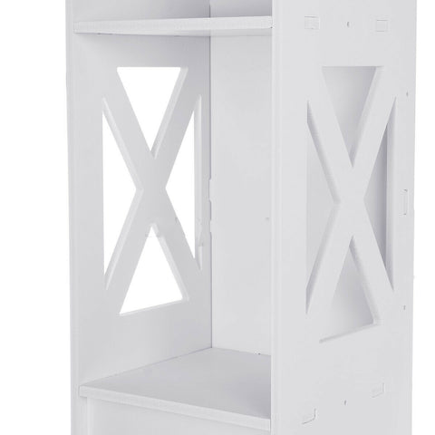Freestanding Wood Bathroom Storage Cabinet with Doors and Shelves