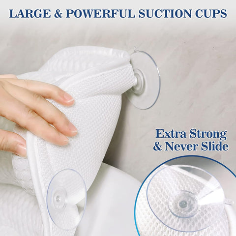 Ergonomic Luxury Bath Pillow Tub Pillow with Head Support AirMesh