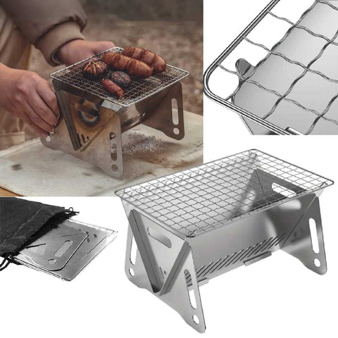 Mini Backpacking Portable Charcoal BBQ Grill