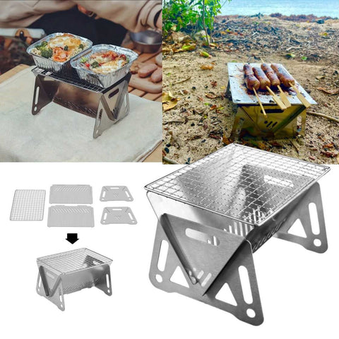 Mini Backpacking Portable Charcoal BBQ Grill