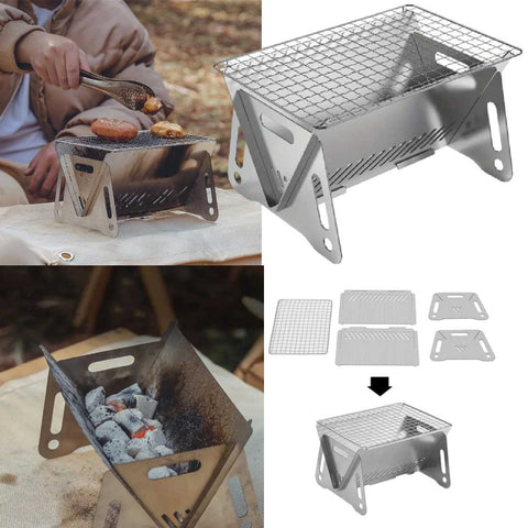 Mini Backpacking Portable Charcoal BBQ Grill