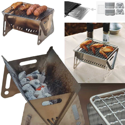 Mini Backpacking Portable Charcoal BBQ Grill