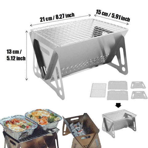 Mini Backpacking Portable Charcoal BBQ Grill