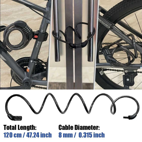 Bike Lock Door Lock Brand New Bike Lock Master Lock Cable Combination Lock 1.2M Lock 120 cm