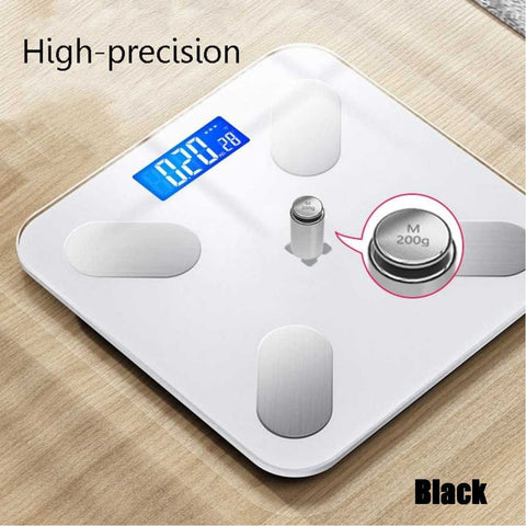 Wireless Digital Bathroom Scale for Body Weight Scale Bluetooth APP  - Black