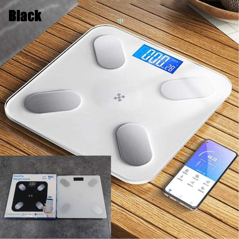 Wireless Digital Bathroom Scale for Body Weight Scale Bluetooth APP  - Black