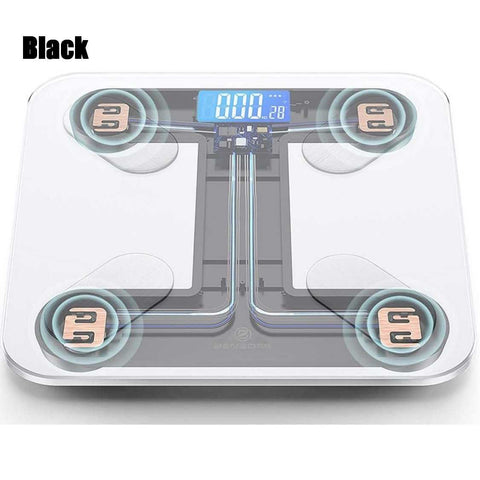 Wireless Digital Bathroom Scale for Body Weight Scale Bluetooth APP  - Black