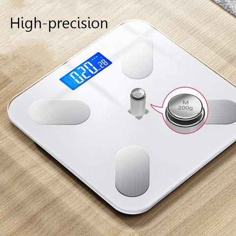 Wireless Digital Bathroom Scale for Body Weight Scale Bluetooth APP  - White