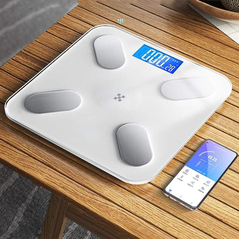 Wireless Digital Bathroom Scale for Body Weight Scale Bluetooth APP  - White