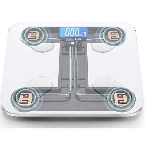 Wireless Digital Bathroom Scale for Body Weight Scale Bluetooth APP  - White