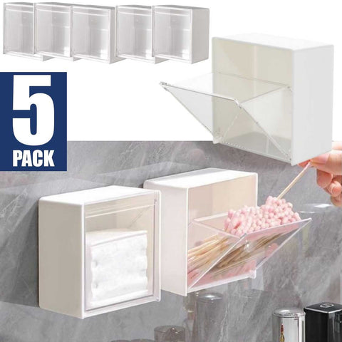 5 Pack Wall-Mounted Storage Boxes Multi-Compartment Organizer