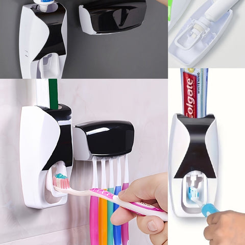 Automatic Toothbrush Holder Toothpaste Dispenser Set